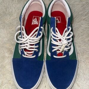 Vans Men's Blue and Green Lace-Up Sneakers
